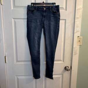 White House Black Market The Skimmer Women's Dark Wash Skinny Jeans Size 6L Zip